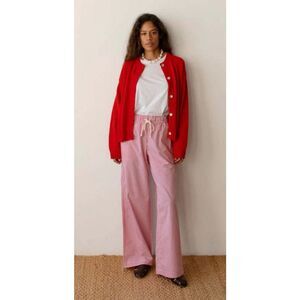 Donni. The Stripe Pop Pant - Tomato Stripe XS